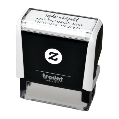 Elegant Professional Script Return Address Self_inking Stamp