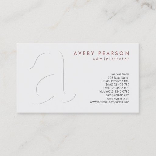 Customizable Elegant Professional Shadow Monogram Business Card