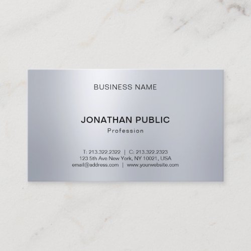 Elegant Professional Silver Look Lights Modern Business Card