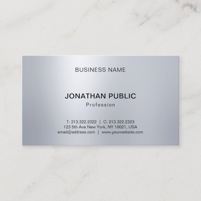 Elegant Professional Silver Look Lights Modern Business Card (Front)