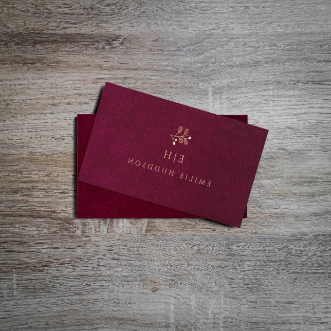 Elegant Professional Simple Burgundy Business Card (A Professional Business card #nteriordesigner #darkmoody #weddingplanner #fashiondesigner #hairstyle)