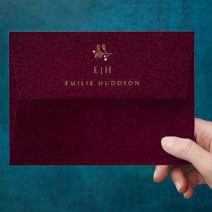 Elegant Professional Simple Burgundy Envelope