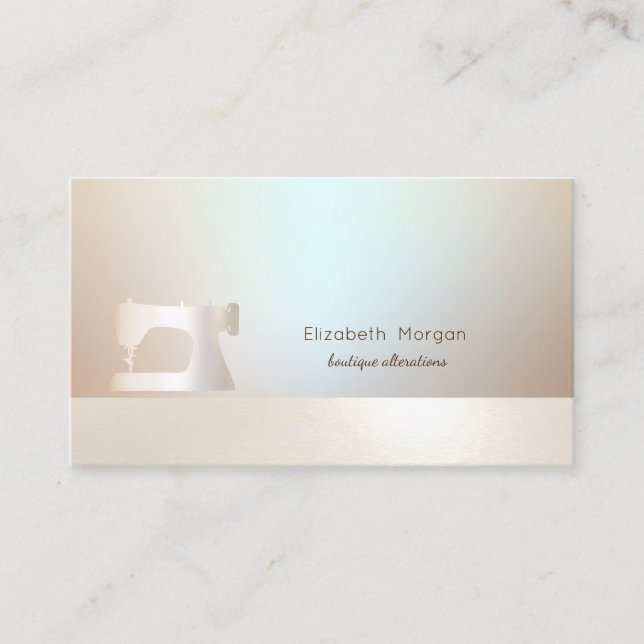 Elegant Professional Simple Gold Sewing Machine Business Card (Front)