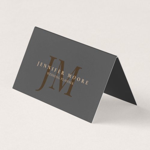 Elegant Professional Simple Minimalist Grey Gold Business Card