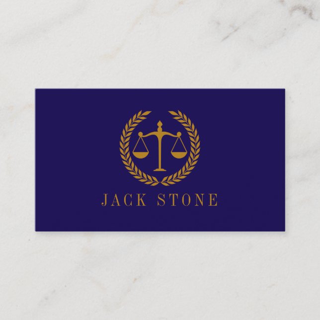 Elegant Professional Simple Minimalist Lawyer Business Card (Front)