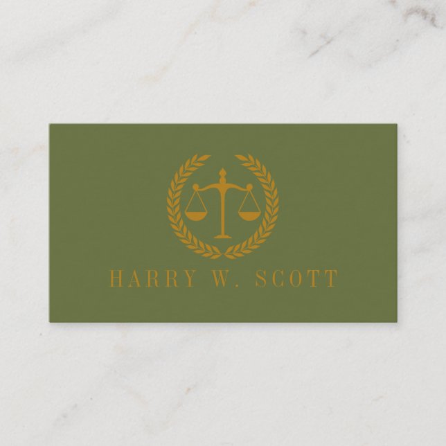 Elegant Professional Simple Minimalist Lawyer Business Card (Front)