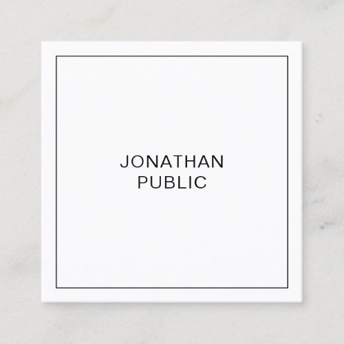 Elegant Professional Simple Modern Template Square Business Card