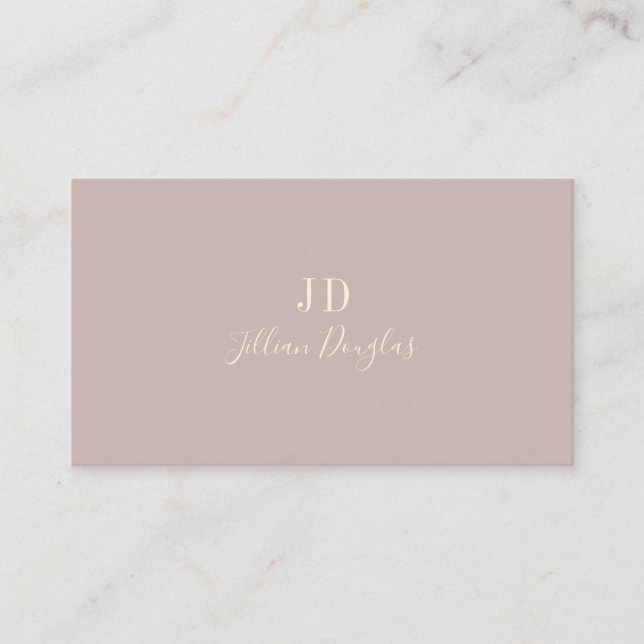 Elegant Professional Simple Monogram Calligraphy Business Card (Front)