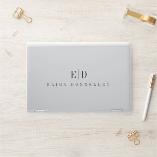 Elegant Professional Simple Monogram Minimal Light HP Laptop Skin