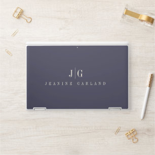 Elegant Professional Simple Monogram Minimal Navy HP Laptop Skin
