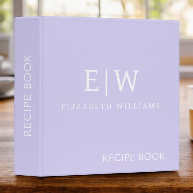 Elegant Professional Simple Monogram Minimalist 3 Ring Binder (Creator Uploaded)