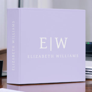 Elegant Professional Simple Monogram Minimalist 3 Ring Binder