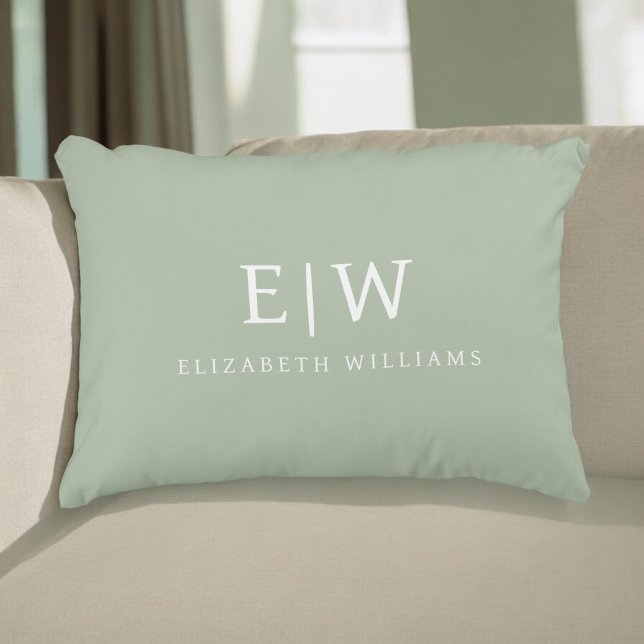 Elegant Professional Simple Monogram Minimalist Accent Pillow (Creator Uploaded)