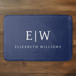 Elegant Professional Simple Monogram Minimalist Bath Mat