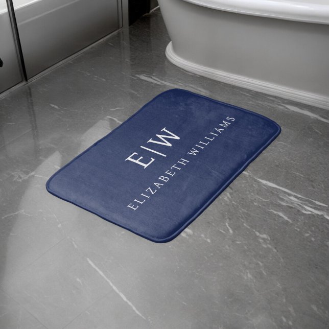 Elegant Professional Simple Monogram Minimalist Bath Mat (Creator Uploaded)
