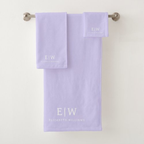 Elegant Professional Simple Monogram Minimalist Bath Towel Set