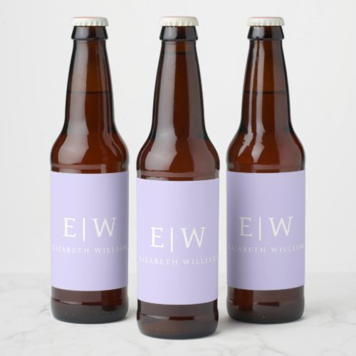 Elegant Professional Simple Monogram Minimalist Beer Bottle Label