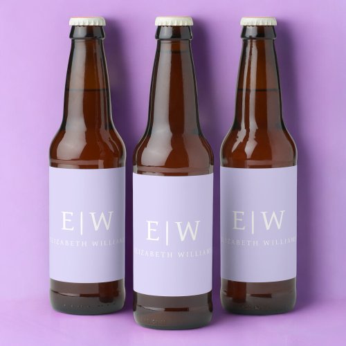 Elegant Professional Simple Monogram Minimalist Beer Bottle Label