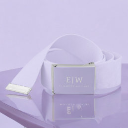 Elegant Professional Simple Monogram Minimalist Belt