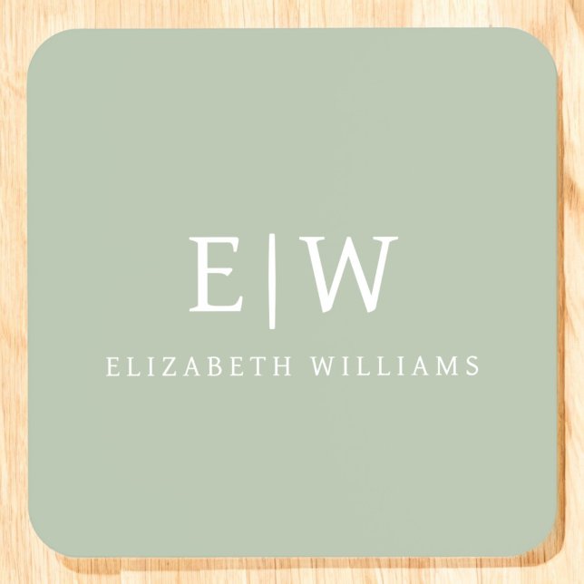 Elegant Professional Simple Monogram Minimalist Beverage Coaster (Creator Uploaded)