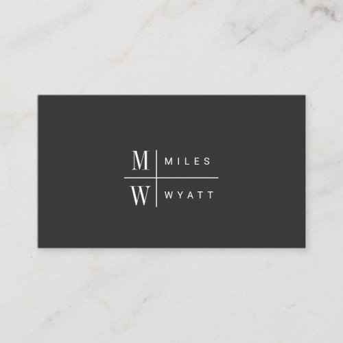 Elegant Professional Simple Monogram Minimalist  Business Card