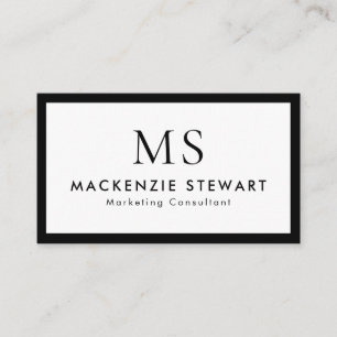 Elegant Professional Simple Monogram Minimalist Business Card