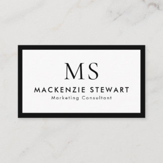 Elegant Professional Simple Monogram Minimalist Business Card