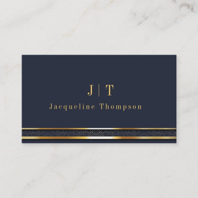 Elegant Professional Simple Monogram Minimalist Business Card (Front)