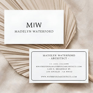 Elegant Professional Simple Monogram Minimalist Business Card