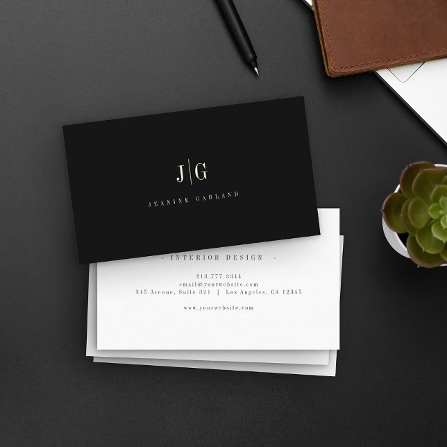 Elegant Professional Simple Monogram Minimalist Business Card (Creator Uploaded)
