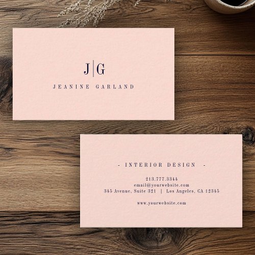Elegant Professional Simple Monogram Minimalist Business Card