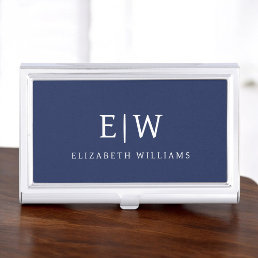 Elegant Professional Simple Monogram Minimalist Business Card Case