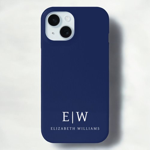 Elegant Professional Simple Monogram Minimalist iPhone 15 Case