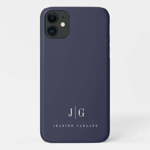 Elegant Professional Simple Monogram Minimalist iPhone 11 Case