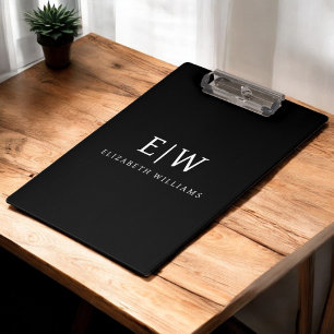 Elegant Professional Simple Monogram Minimalist Clipboard