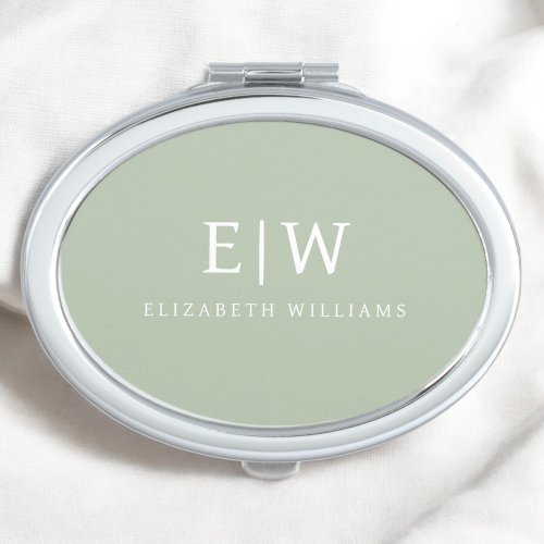 Elegant Professional Simple Monogram Minimalist Compact Mirror