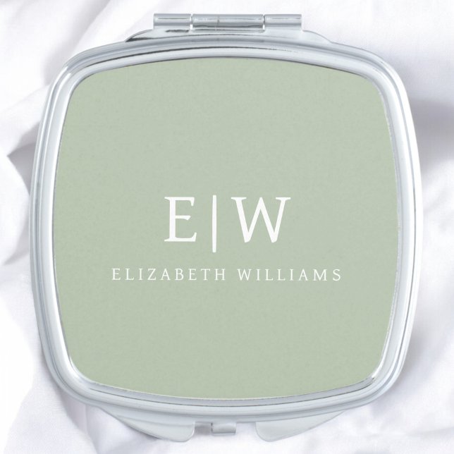 Elegant Professional Simple Monogram Minimalist Compact Mirror (Creator Uploaded)