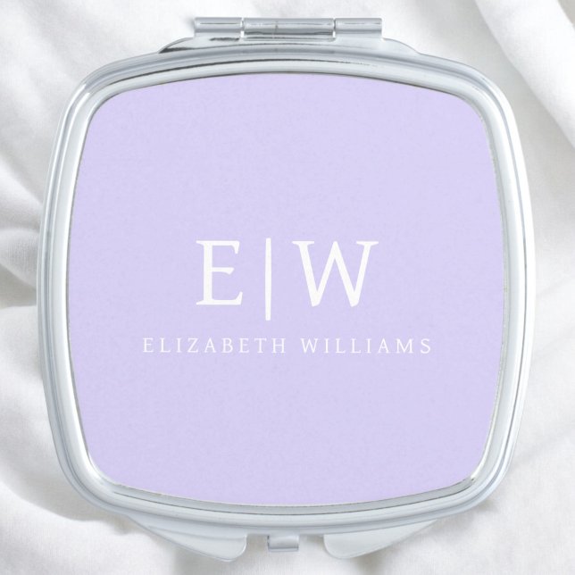 Elegant Professional Simple Monogram Minimalist Compact Mirror (Creator Uploaded)