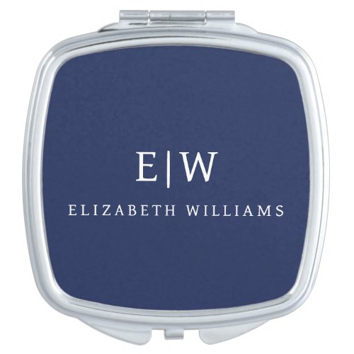 Elegant Professional Simple Monogram Minimalist Compact Mirror