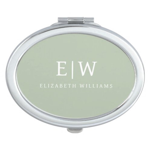 Elegant Professional Simple Monogram Minimalist Compact Mirror