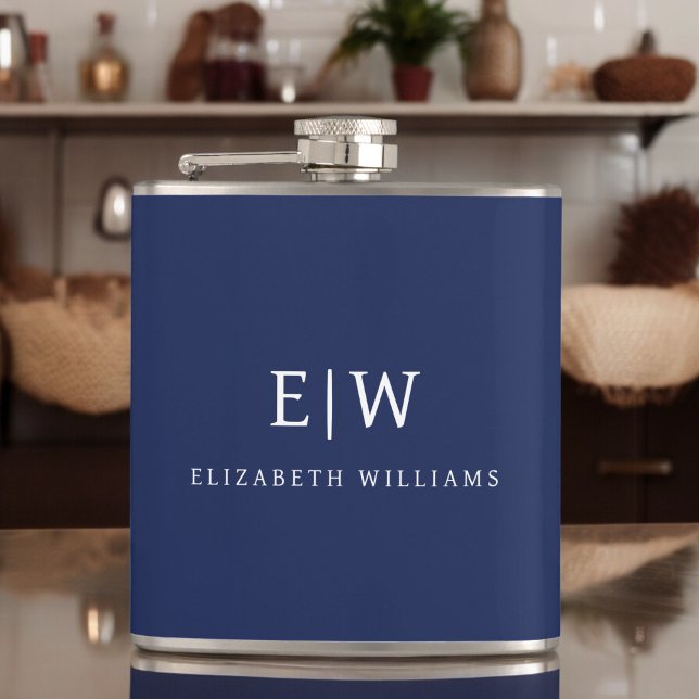 Elegant Professional Simple Monogram Minimalist Flask (Creator Uploaded)