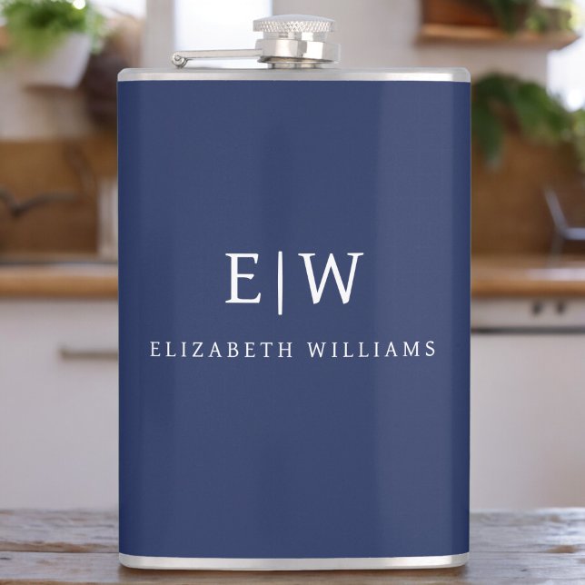 Elegant Professional Simple Monogram Minimalist Flask (Creator Uploaded)