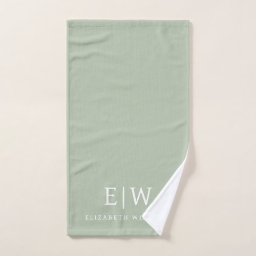 Elegant Professional Simple Monogram Minimalist Hand Towel