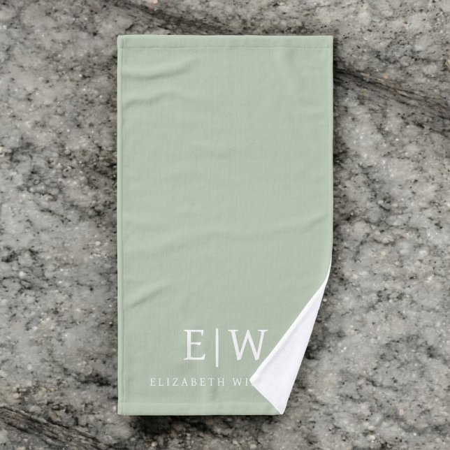 Elegant Professional Simple Monogram Minimalist Hand Towel (Creator Uploaded)