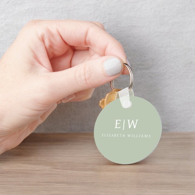 Elegant Professional Simple Monogram Minimalist Keychain (Creator Uploaded)