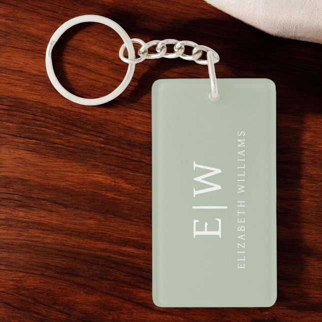 Elegant Professional Simple Monogram Minimalist Keychain (Creator Uploaded)