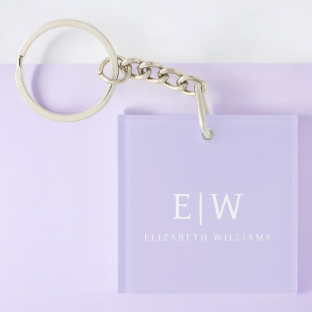 Elegant Professional Simple Monogram Minimalist Keychain (Creator Uploaded)