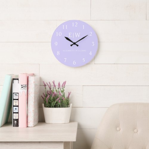 Elegant Professional Simple Monogram Minimalist Large Clock