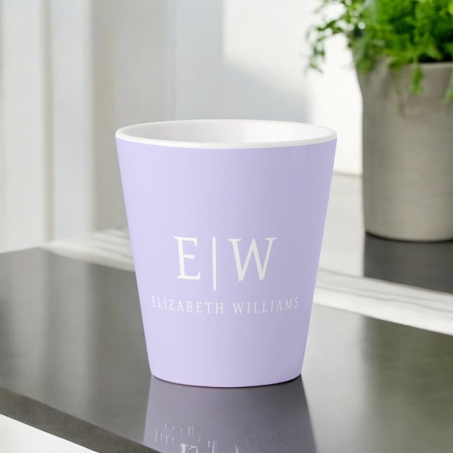 Elegant Professional Simple Monogram Minimalist Latte Mug (Creator Uploaded)