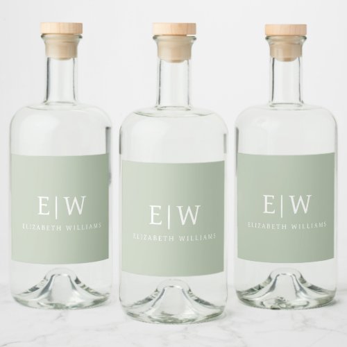 Elegant Professional Simple Monogram Minimalist Liquor Bottle Label